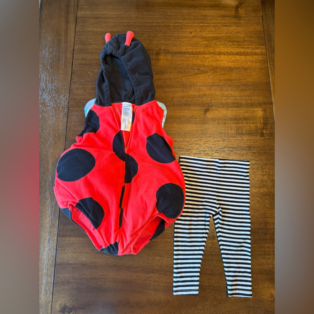 Carter's Red and Black Ladybug Halloween Costume…with 6-9 month Cat & Jack pants